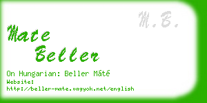 mate beller business card